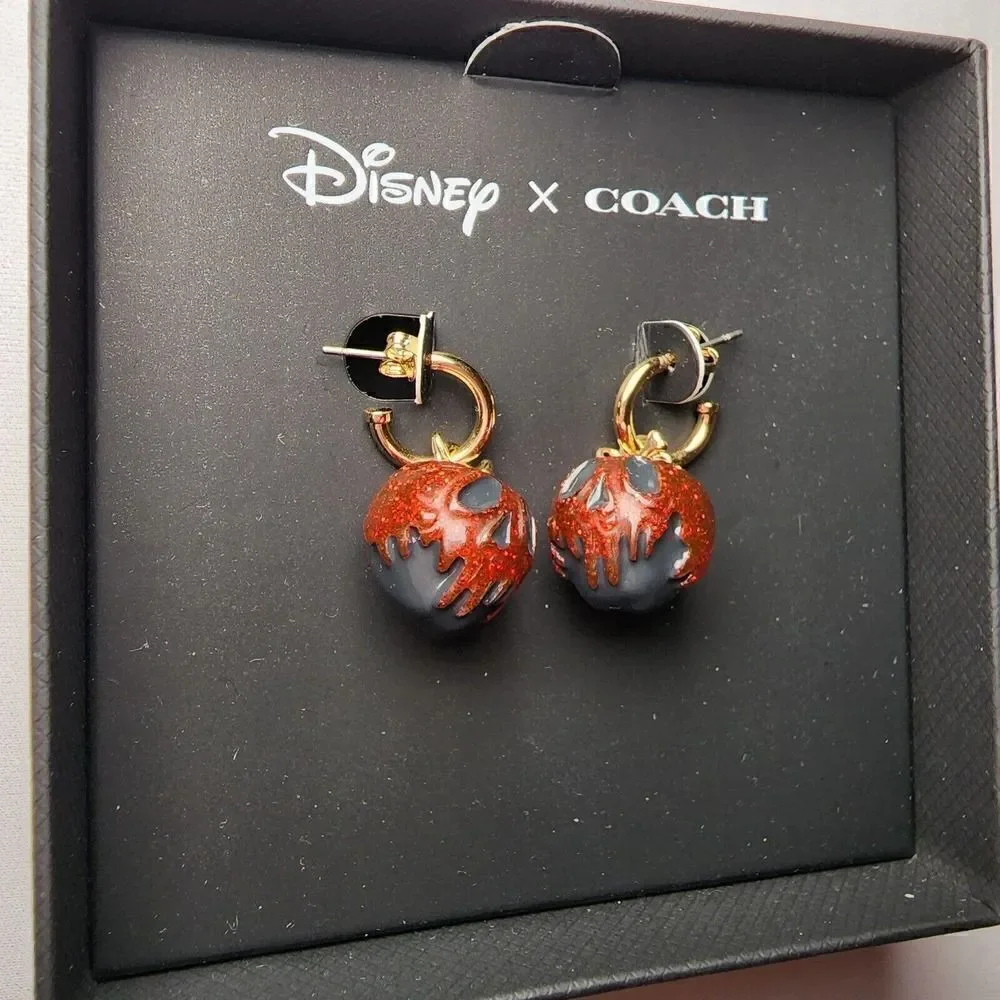 NWT COACH x DISNEY CD812 Villain Poison Apple Earrings CD812 Evil Queen - Picture 3 of 4